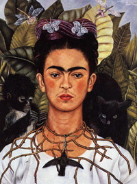  , Frida con collar de espinas y colibri, 1940