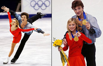 Los rusos Elena Berezhnaya y Anton Sikharulidze ganan oro en patinaje de parejas (fotos de Associated Press)