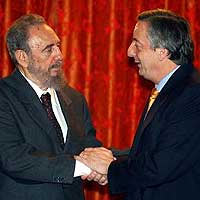 Фидель Кастро побывал в Аргентине на инаугурации президента Нестора Кирчнера