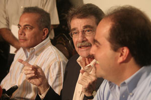 Los tres candidatos presidenciales Rosales, Petkoff, Borges