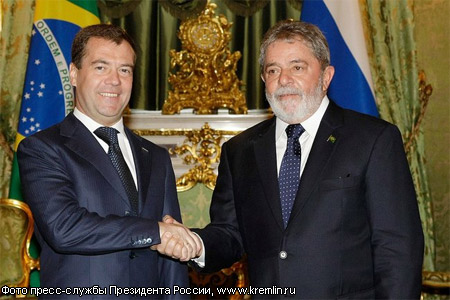 El presidente brasile&#241;o Lula: rumbo hacia Mosc&#250; (Foto: www.kremlin.ru)