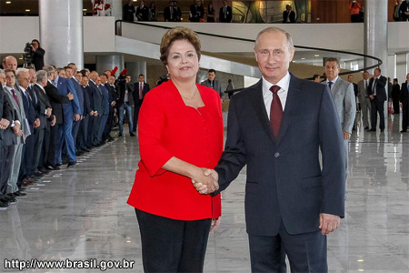 Dilma Rousseff and Vladimir Putin