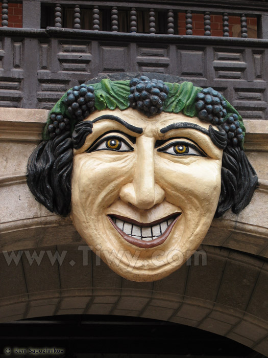 Mascaron in the main yard of the Mint of Potosí