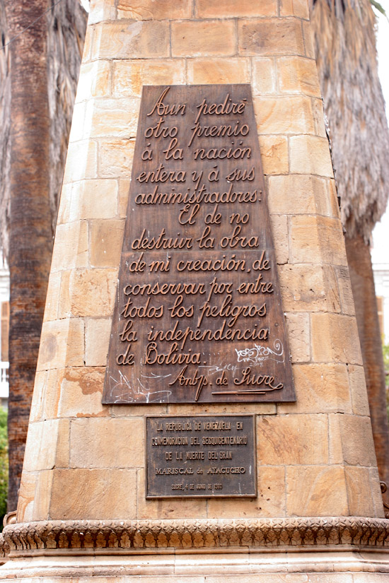 The monument to A.J de Sucre