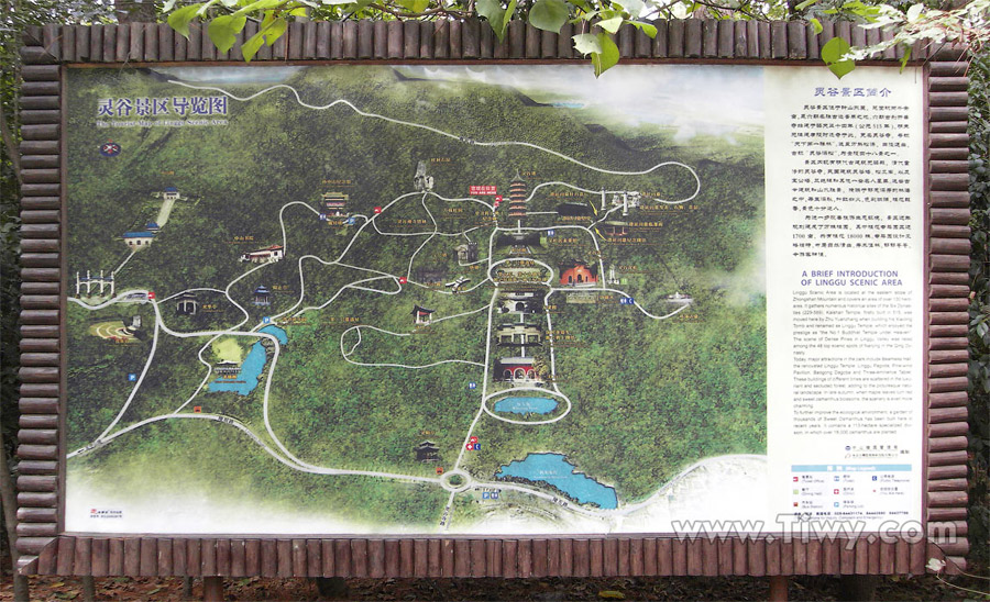 Map of Linggu Scenic Area