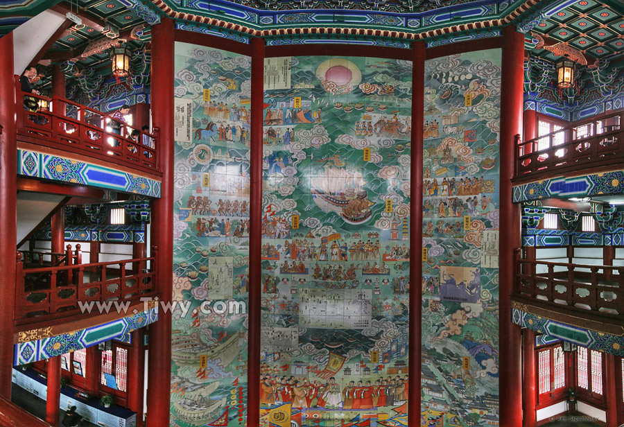 Panel inside the tower Yuejiang