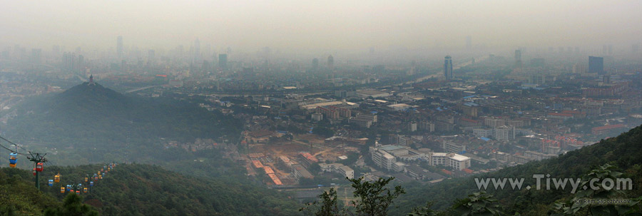 View to Wuxi from the viewing point at the Huishan mountain