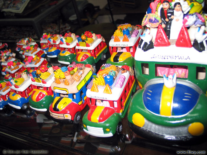 The bright Guatemala buses