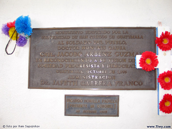 The grave of progressive president Jacobo Arbenz 