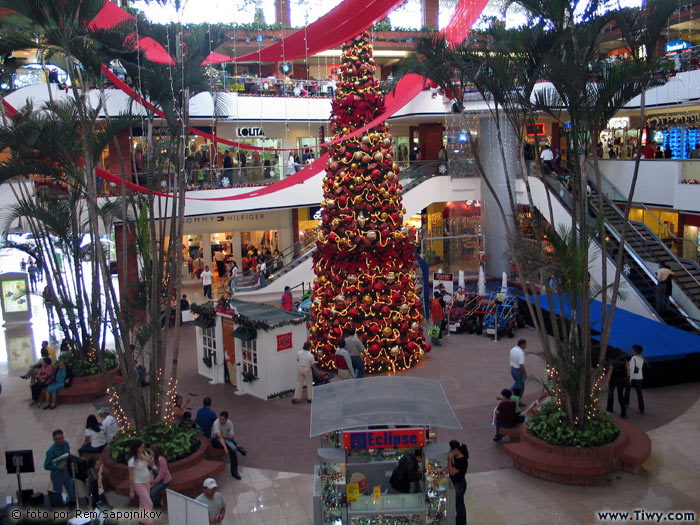 The modern shopping malls during the Christmas days