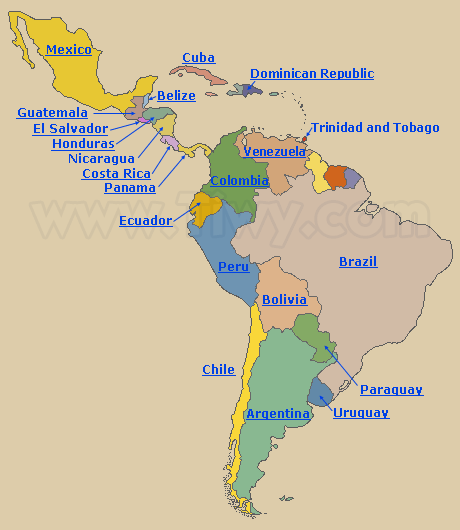 Map of Latin America