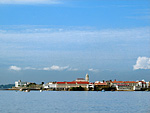 View from avenida Balboa to colonial center of Panama-city