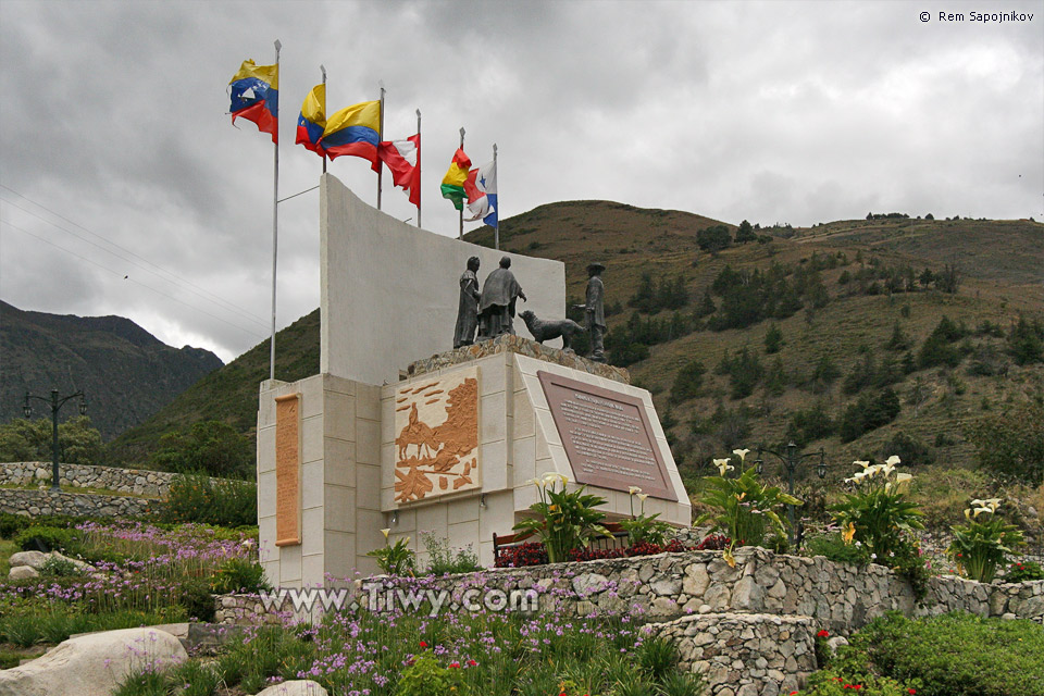 Monument to Perro Nevado (Snow dog) at Mucuchies, Merida state, Venezuela