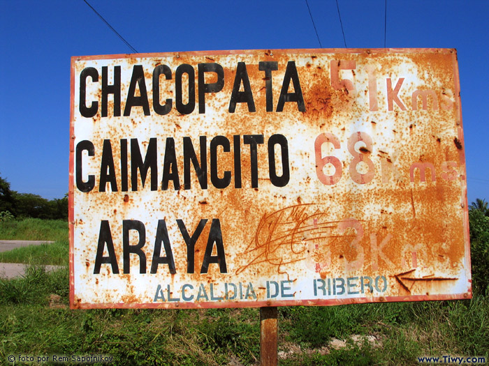 This magic sign shows the way to the mystic peninsula of Araya