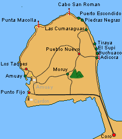 Mapa de la pennsula de Paraguan