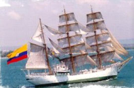 учебный корабль «Глория»  (фото с сайта www.escuelanaval.edu.co)