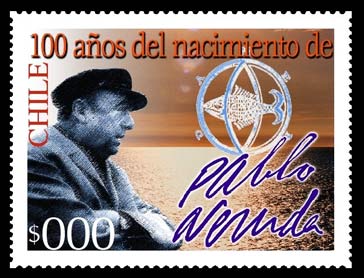 Crean sello postal en honor a Neruda (foto desde www.dibam.cl - DIRECCI&Oacute;N DE ARCHIVOS BIBLIOTECAS Y MUSEOS)