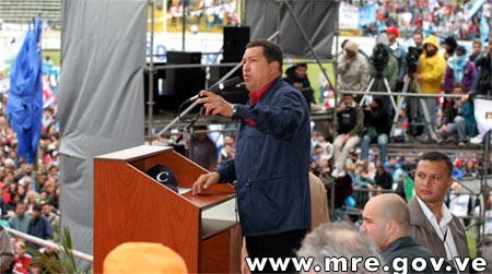 DISCURSO DE HUGO CH&Aacute;VEZ EN MAR DEL PLATA (Foto: www.mre.gov.ve)