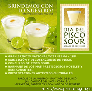 “Pisco sour” has its festival! (Image from: www.produce.gov.pe)