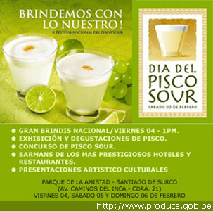 &ldquo;Pisco sour&rdquo; has its festival! (Image from: www.produce.gov.pe)