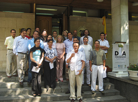 La manifestación en la Embajada de Colombia en Moscú