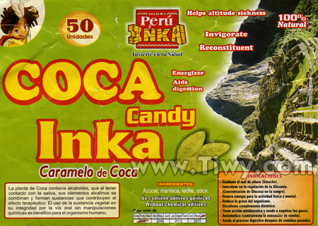 Caramel with the use of coca leaves Caramel with the use of coca leaves