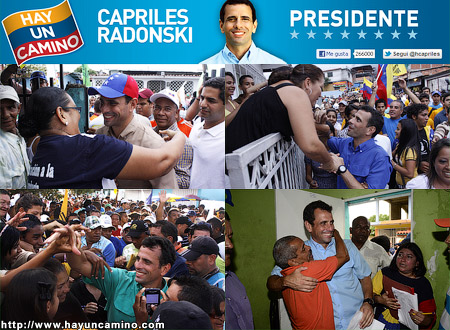 Henrique Capriles Radonski, the top opposition candidate in the upcoming presidential elections