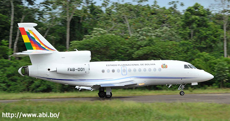 The airplane of Bolivian President Evo Morales The airplane of Bolivian President Evo Morales