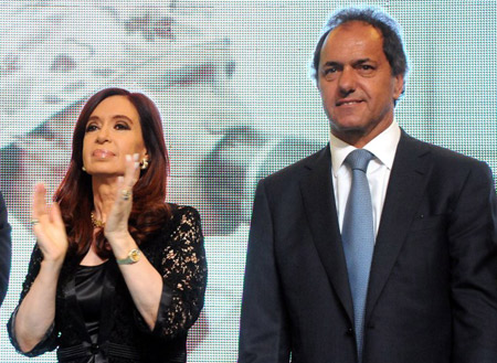 Cristina Fernández de Kirchner and Daniel Scioli Cristina Fernández de Kirchner and Daniel Scioli