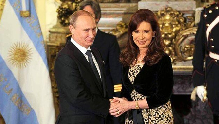 Vladimir Putin and Cristina Fernández de Kirchner