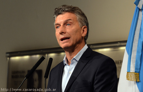 El presidente de Argentina, Mauricio Macri.