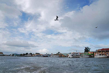 Port of Belize City view from the Bay