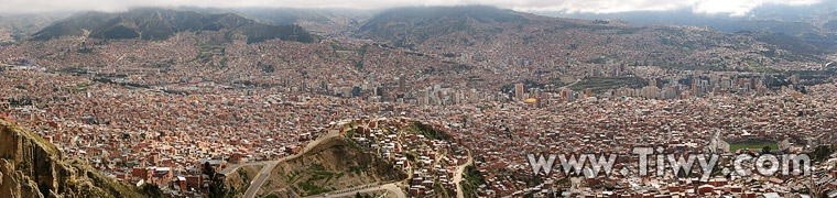 Panorama de la parte central de La Paz