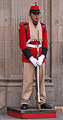 Soldier from battalion Colorados near the presidential palace «Palacio Quemado»