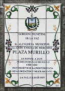 Placa conmemorativa, plaza Murillo