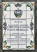 Memorial plate, Plaza Murillo