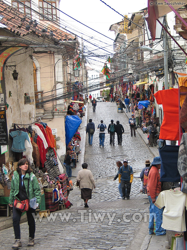 Sagarnaga street, La Paz, Bolivia