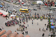 Vista de la Plaza de San Francisco desde el techo de la iglesia