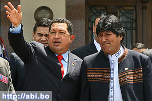 Hugo Chavez and Evo Morales