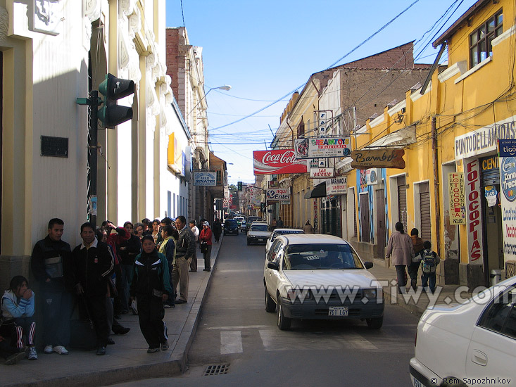 One of the central streets of Oruro