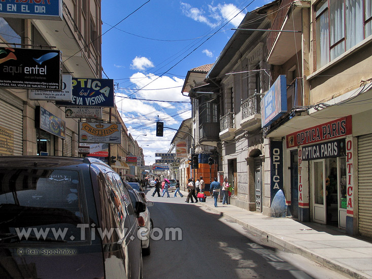 One of the central streets of Oruro