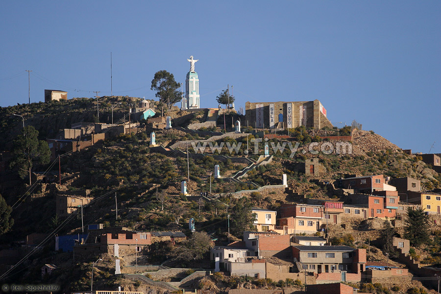 View to the observation point from the town