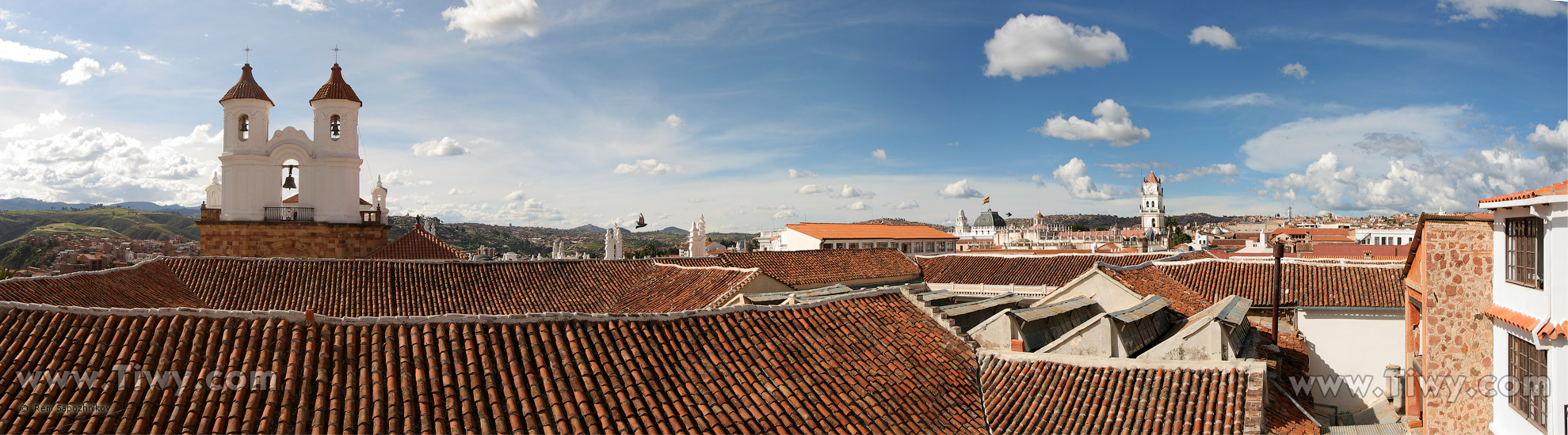 Vista romántica desde el techo del Hostal de su Merced