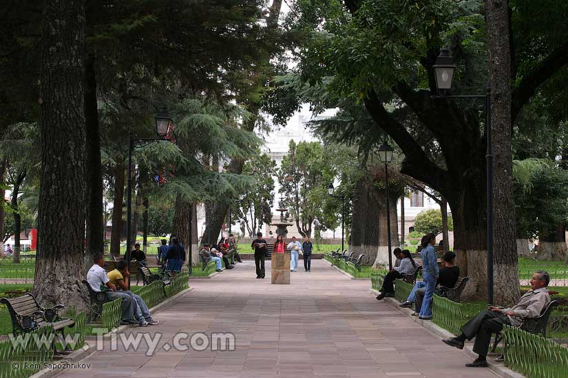 Main gallery in Bolivar park - Sucre, Bolivia