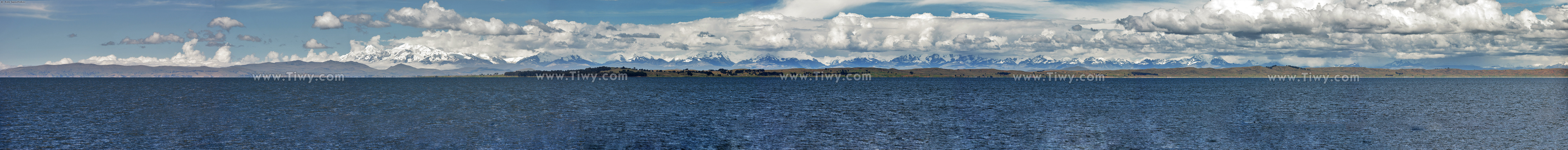 Panoramic view of Titicaca lake. Year 2008.