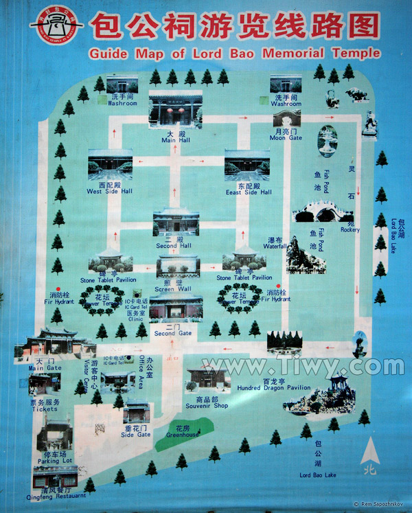 Map of Bao Zheng memorial temple