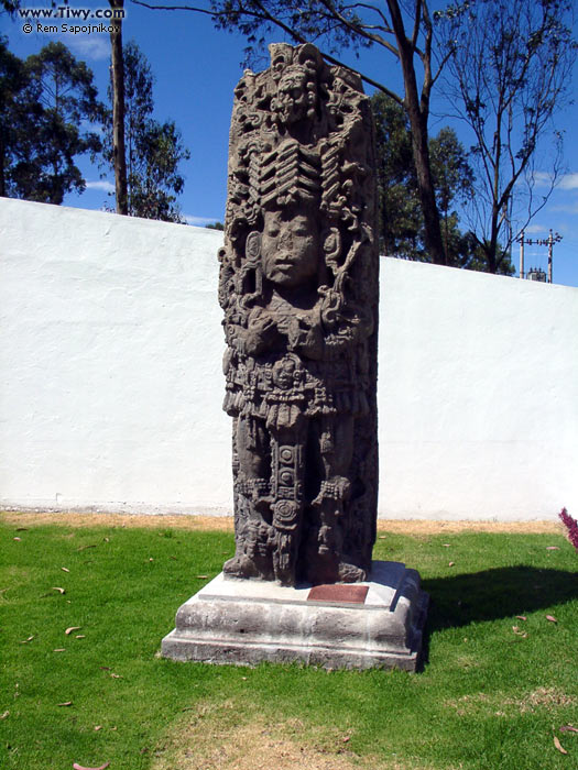 The stele of Copan. The gift of Honduras government.