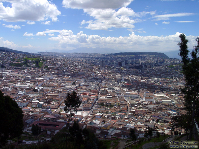 The Quito view from a viewing point on the Panecillo mountain