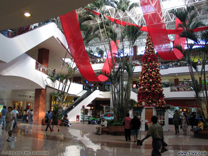 The modern shopping malls during the Christmas days