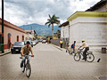 Petrol is expensive, therefore residents of Comayagua prefer bicycles.